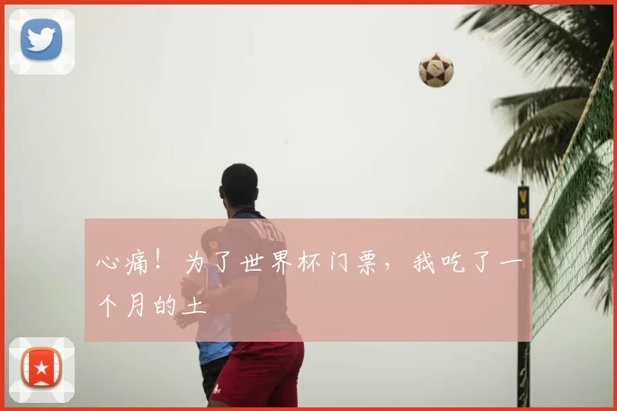 心痛!为了世界杯门票,我吃了一个月的土